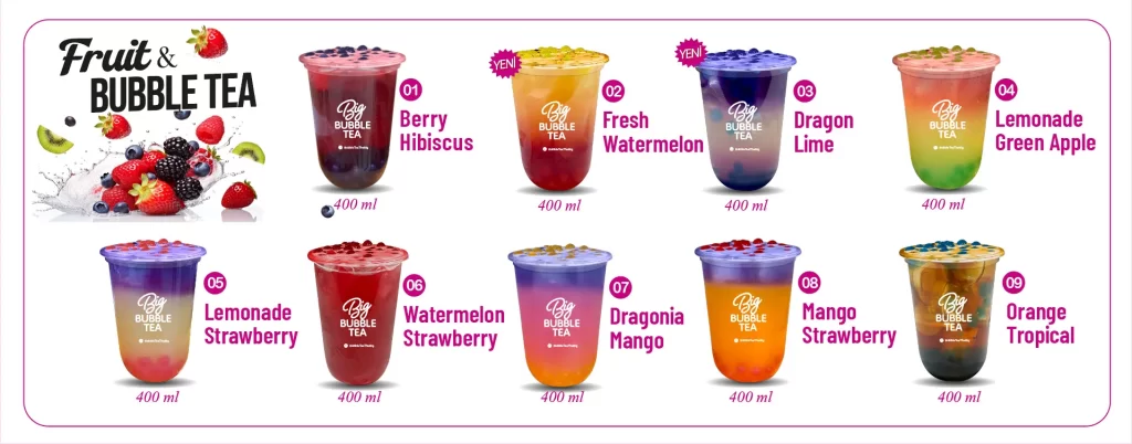 Big Bubble Tea Blog Menü