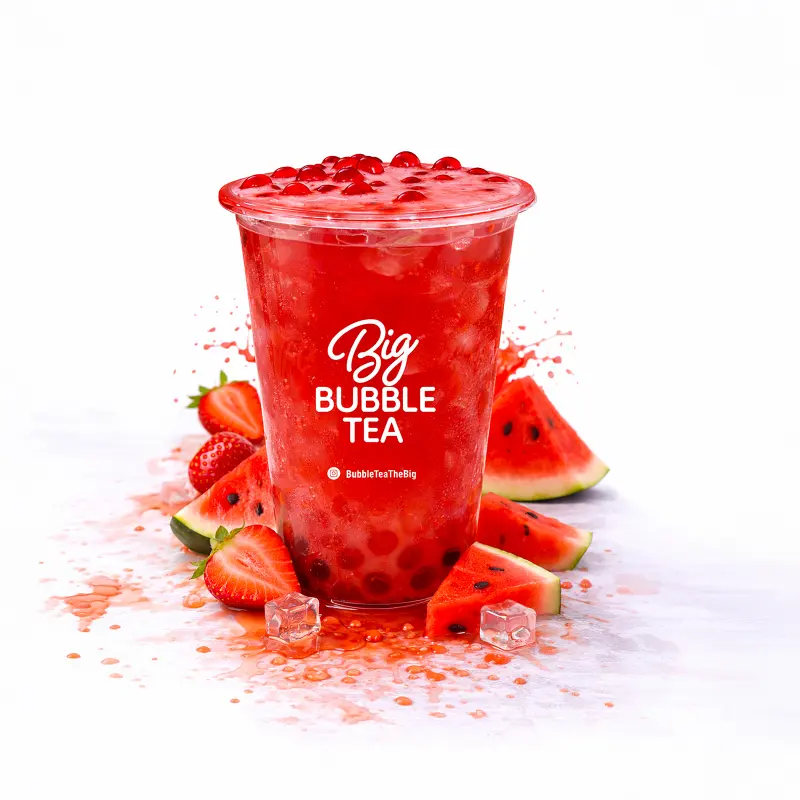 Watermelon Strawberry Bubble Tea